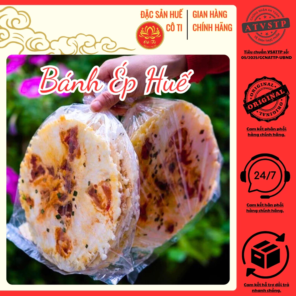 Bánh Ép Huế Tôm Thịt Khô Cô Ti Gói Lớn 250g – Đặc Sản Huế