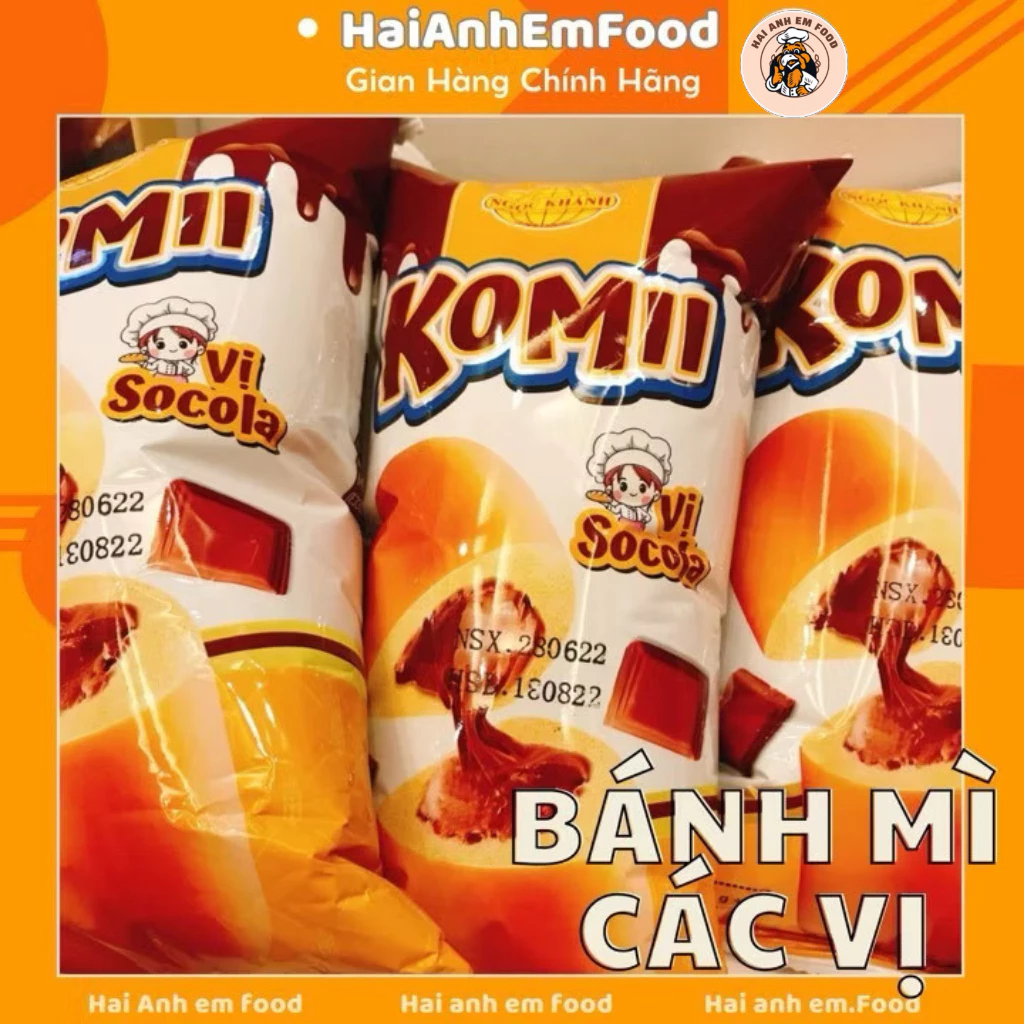 Bánh Mì Tươi Socola, Ruốc Bơ Sữa, Bông Lan Cốm Dừa, Vị Ngô Mix [55gr]