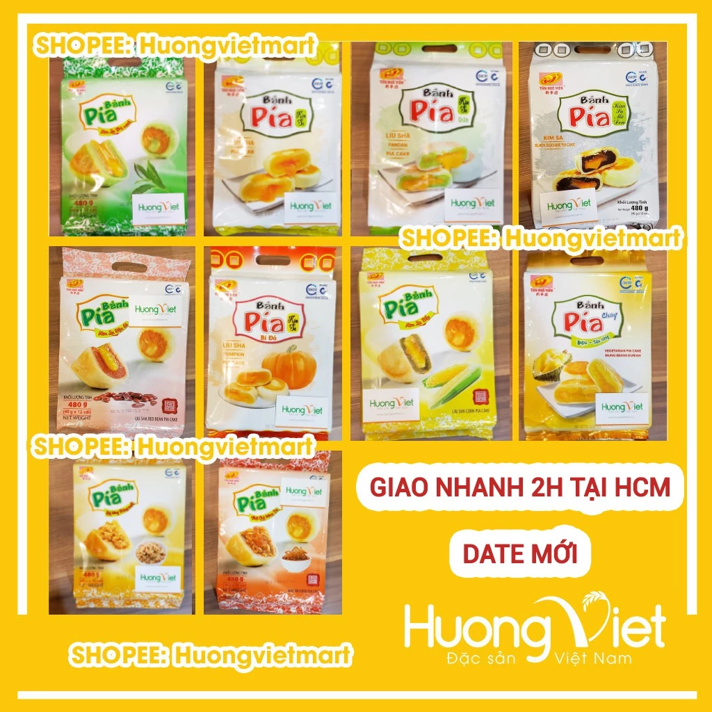 Bánh pía kim sa Tân Huê Viên trứng muối Sóc Trăng mini, 10 vị tết