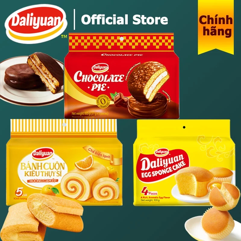 Combo bánh Swiss Roll đa vị: Sô-cô-la, dứa, trứng – Bánh điểm tâm thơm ngon