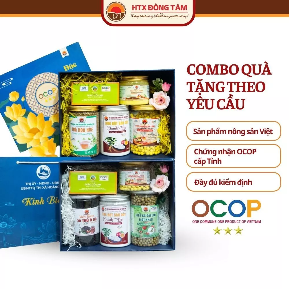 Combo quà tặng cao cấp độc đáo theo yêu cầu cho bố mẹ, đối tác từ HTX Đồng Tâm