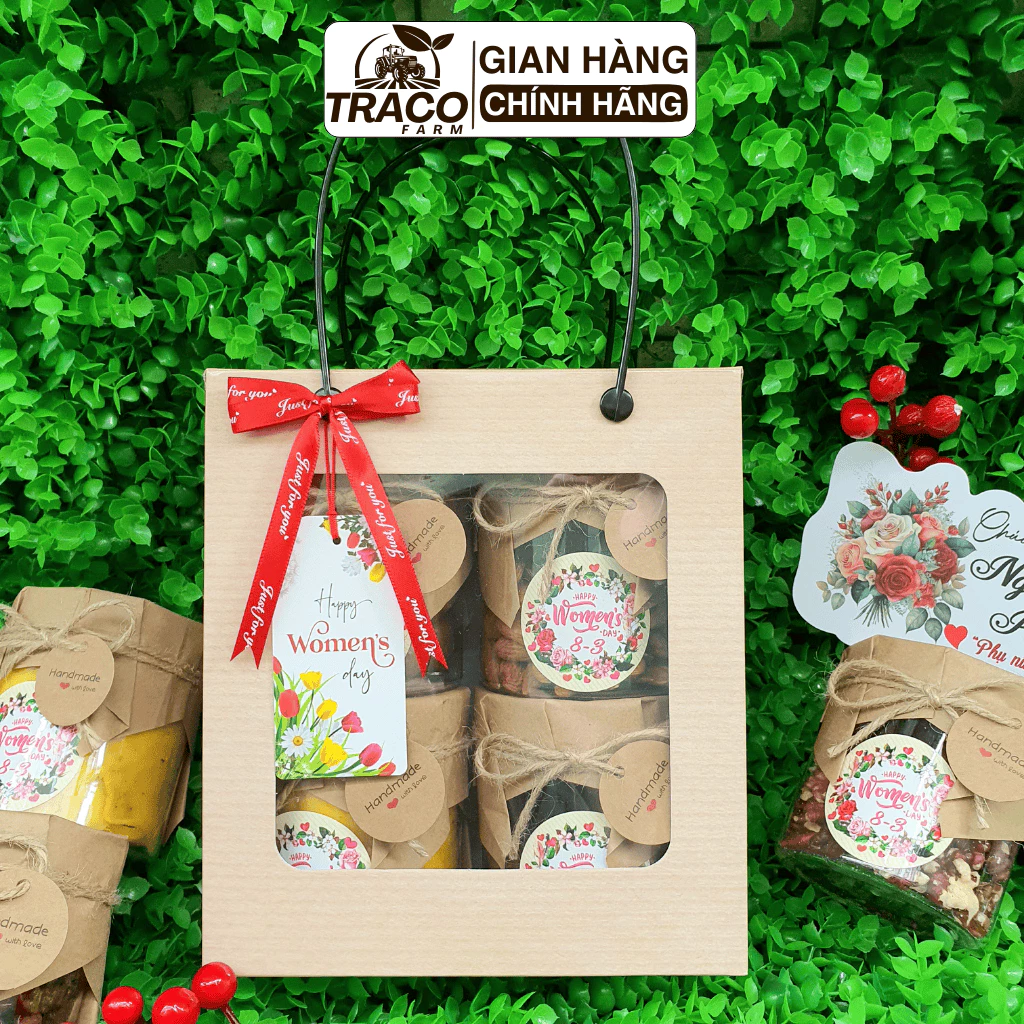 Hộp quà tặng 8/3 chứa hạt dinh dưỡng cao cấp, lịch sự – quà tặng ngày 8/3 cho m
