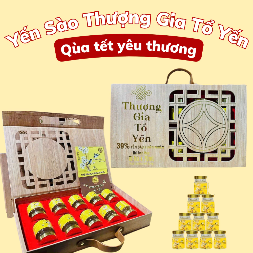 Hộp quà tổ yến chưng sẵn hũ 70ml – Quà tết cao cấp, thượng gia