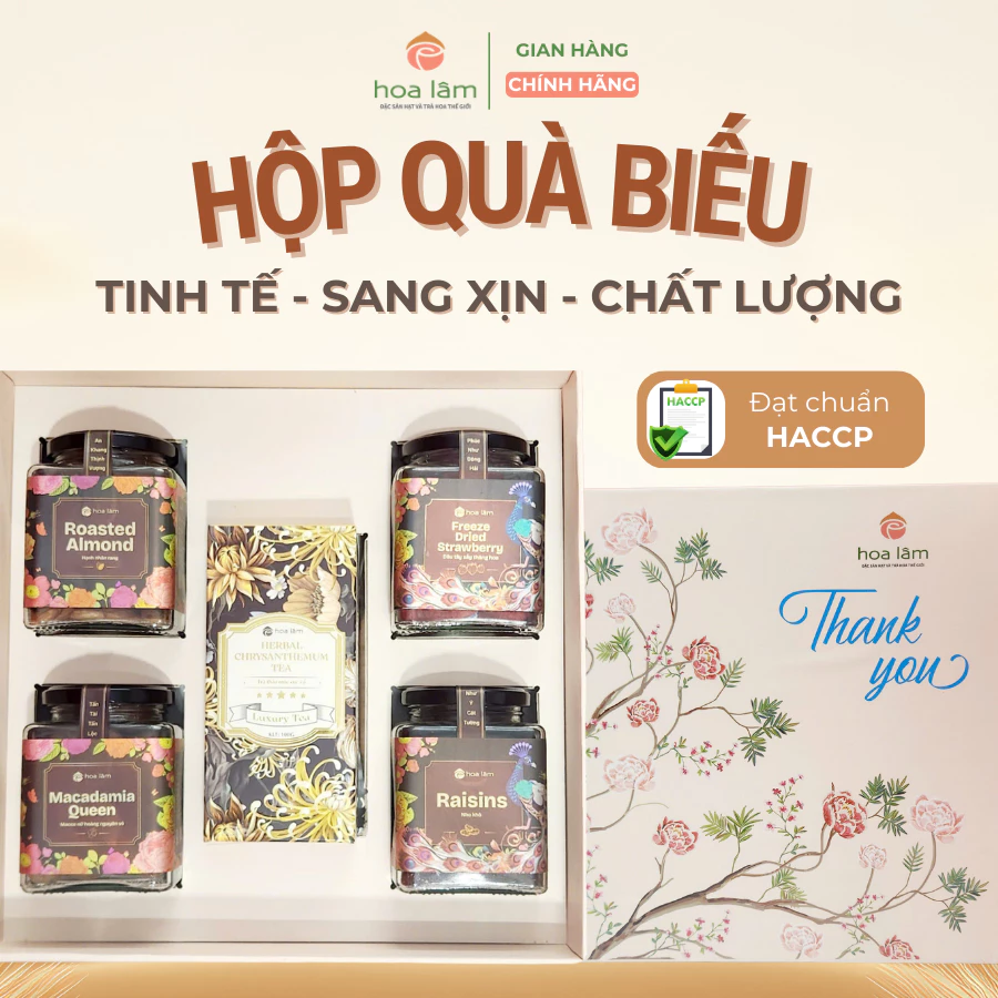 Quà biếu sang trọng Hoa Lâm Thank You cho sức khỏe, doanh nghiệp và mẹ 20/11