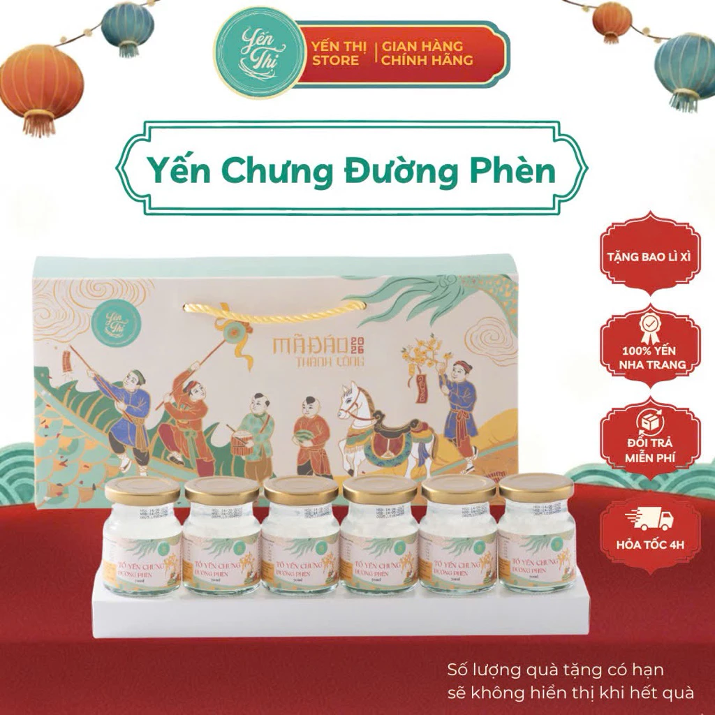 [Quà Tặng] Yến Thị Chưng Đường Phèn – Set Quà Tặng Yến Sào Khánh Hoà 750mg, 70ml