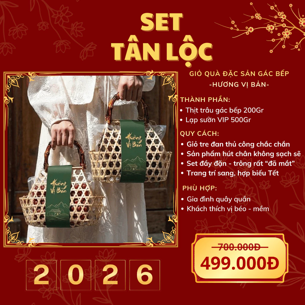 Quà Tết Tân Lộc: Thịt Trâu 200g, Lạp Sườn 500g, Đặc Sản Tây Bắc 2026