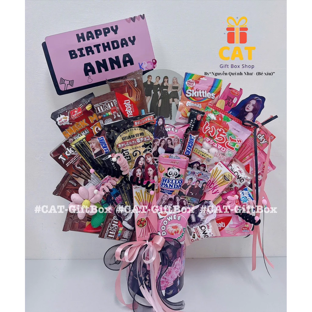 Set quà bánh kẹo Blackpink cho bé gái, hộp quà trang trí sinh nhật