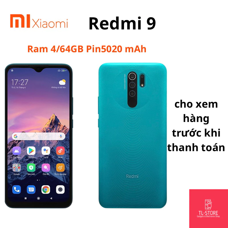 Bán điện thoại Xiaomi Redmi 9 cũ 99%, 4GB/64GB, pin 5020mAh và loa ngoài lớn
