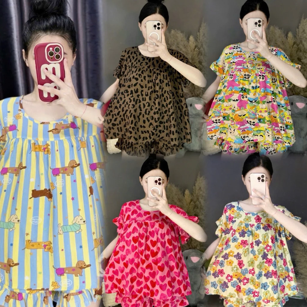 Set Bộ Tole Đùi Viền Bèo Áo Baby Doll, Set Bộ Mặc Nhà Tole – HN CLOSET